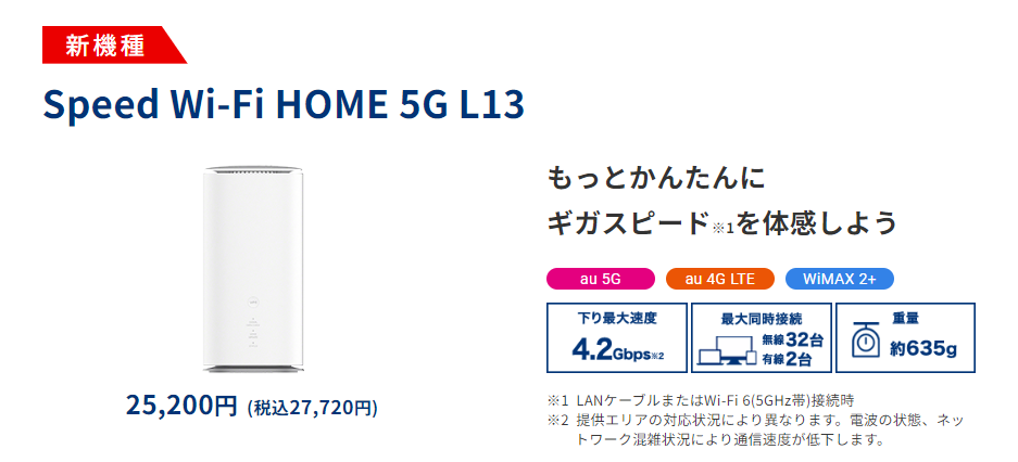 Speed Wi-Fi HOME 5G L13